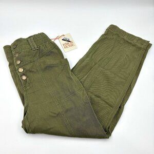 Women's Small High Rise Tapered Fit Ankle Pants - Knox Rose Olive Green